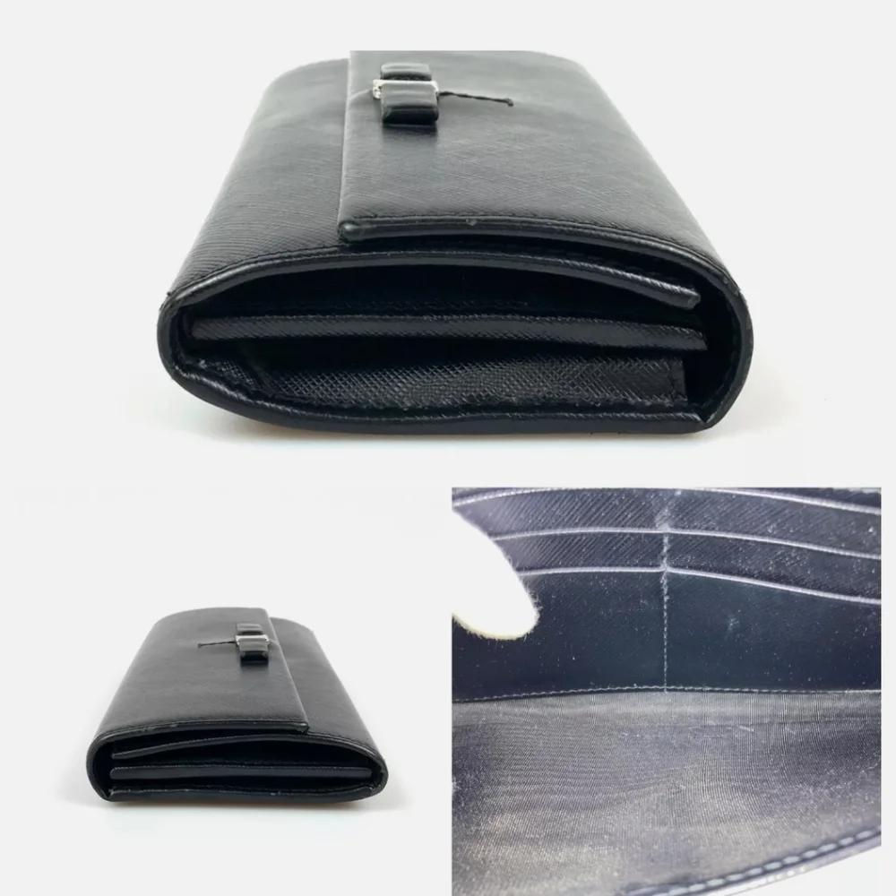 🖤 Authenric Salvatore Ferragamo Black Leather Long Wallet IR22A994 EUC 🖤 - Picture 13 of 16